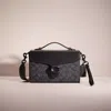 Coach Restored Tabby Box Bag In Signature Canvas In Pewter/charcoal Black