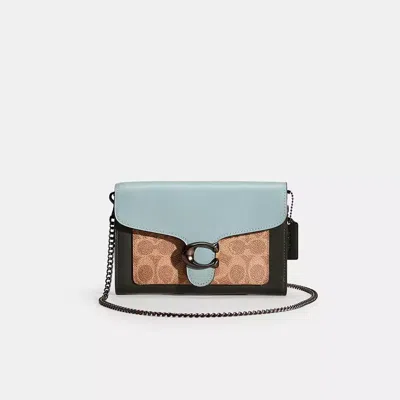 Coach Restored Tabby Chain Clutch In Colorblock Signature Canvas In Pewter/tan Sage Multi