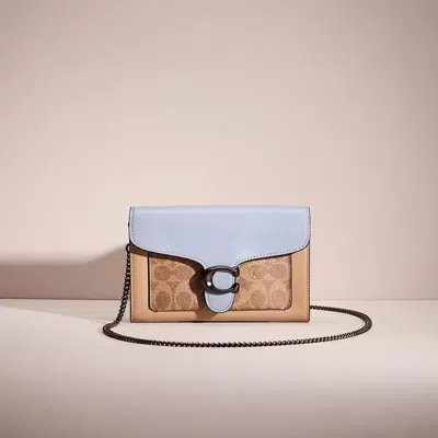 Coach Restored Tabby Chain Clutch In Colorblock Signature Canvas In Pewter/tan Twilight Multi