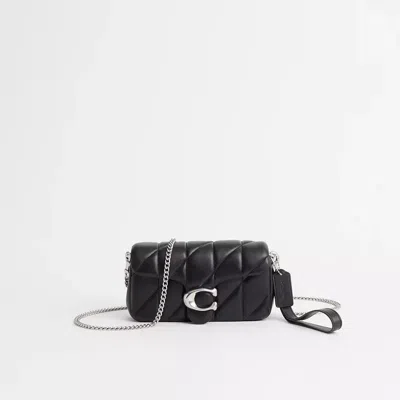 Coach Restored Tabby Crossbody Wristlet With Pillow Quilting In Silver/black