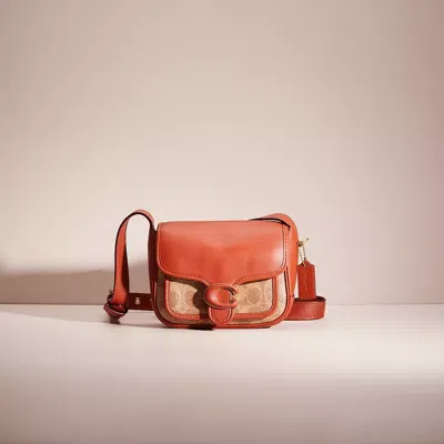 Coach Restored Tabby Messenger 19 In Signature Canvas In Brass/tan/rust