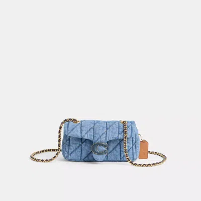 Coach Restored Tabby Shoulder Bag 20 With Quilting In Brass/indigo