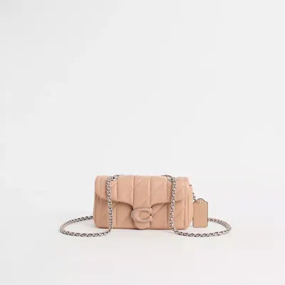 Coach Restored Tabby Shoulder Bag 20 With Quilting In Silver/buff