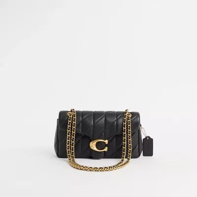 Coach Restored Tabby Shoulder Bag 26 With Pillow Quilting In Brass/black
