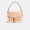 Coach Restored Tabby Shoulder Bag In Colorblock With Snakeskin Detail In Brass/beechwood Multi