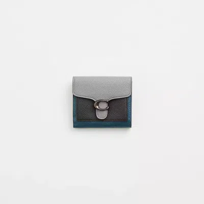 Coach Restored Tabby Small Wallet In Colorblock In Pewter/heather Grey Multi