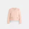 Coach Restored Tailored Leather Jacket In Powder Pink