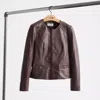 Coach Restored Tailored Leather Jacket In Walnut Brown