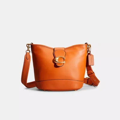Coach Restored Tali Bucket Bag In Brass/papaya