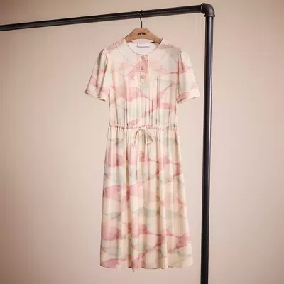 Coach Restored Trompe L'oeil Short Sleeve Dress In Pink