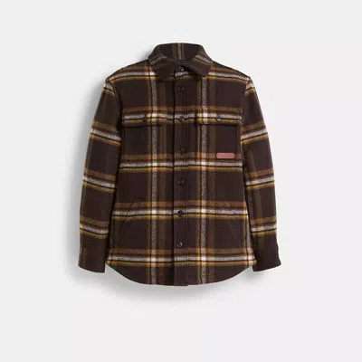 Coach Restored Tweed Jacket In Brown