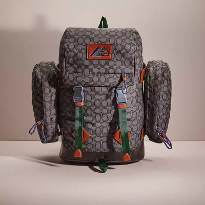 Coach Restored Utility Backpack In Signature Jacquard In Black