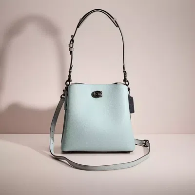 Coach Restored Willow Bucket Bag In Colorblock In Pewter/aqua Multi