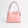 Coach Restored Willow Shoulder Bag In Colorblock In Brass/candy Pink Multi