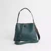 Coach Restored Willow Shoulder Bag In Colorblock In Pewter/forest