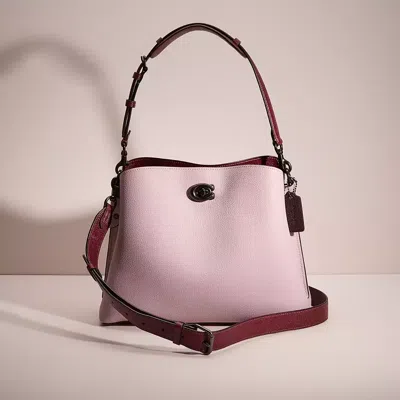 Coach Restored Willow Shoulder Bag In Colorblock In Pewter/ice Purple Multi