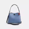 Coach Restored Willow Shoulder Bag In Colorblock In Pewter/washed Chambray Multi