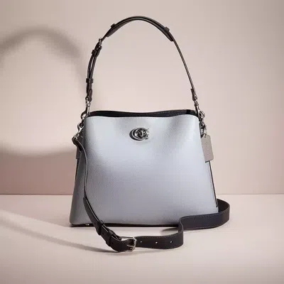 Coach Restored Willow Shoulder Bag In Colorblock In Silver/grey Blue Multi