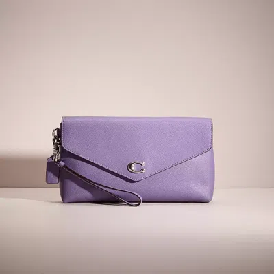 Coach Restored Wyn Clutch In Silver/washed Plum