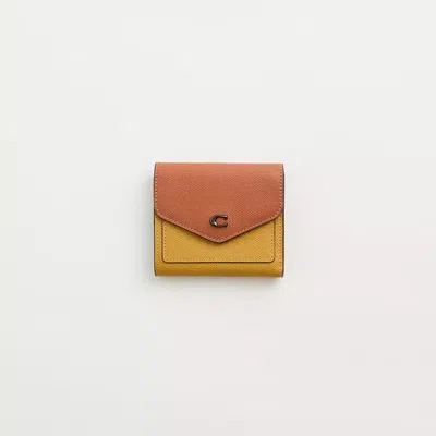 Coach Restored Wyn Small Wallet In Colorblock In Pewter/flax