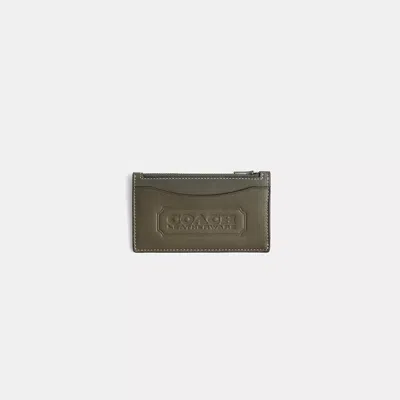 Coach Restored Zip Card Case With  Badge