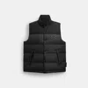 Coach Reversible Colorblock Down Vest In Black