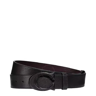 Coach Reversible Leather Belt In Black