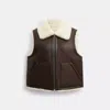 Coach Reversible Shearling Vest In Brown