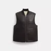 Coach Reversible Shearling Vest In Brown