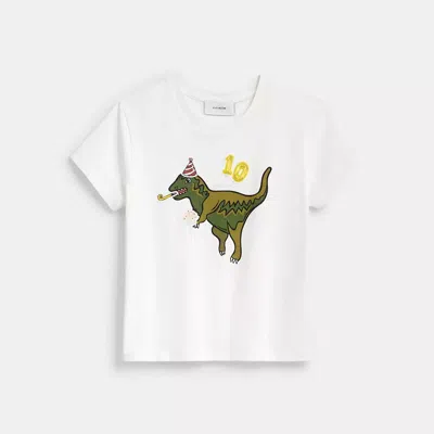 Coach Rexy 10th Birthday 90's Fit T-shirt In Organic Cotton In White