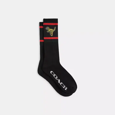 Coach Rexy Calf Socks In Black