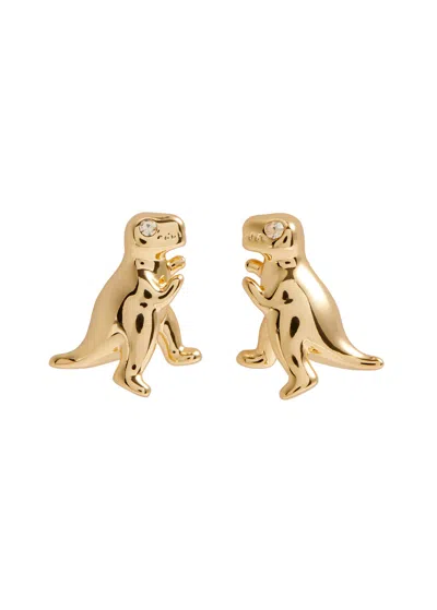 Coach Rexy Dinosaur Stud Earrings In Gold