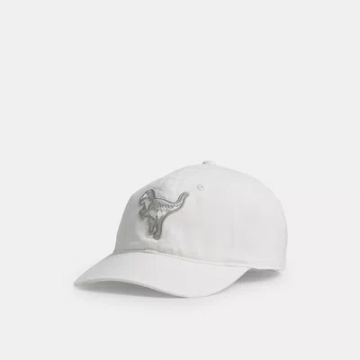 Coach Rexy Patch Baseball Hat In White