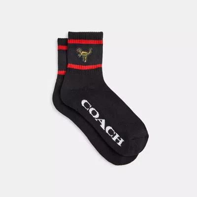 Coach Rexy Quarter Crew Socks In Black