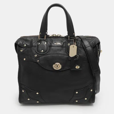 Pre-owned Coach Rhyder 33 Black Leather Satchel