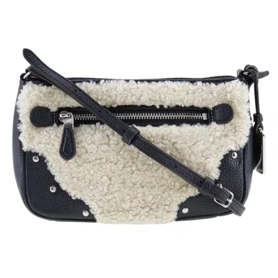 Pre-owned Coach Rhyder Fur Shoulder Bag () In Beige