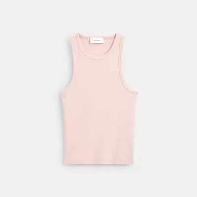 Coach Ribbed  Script Tank Top