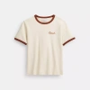 Coach Ringer T Shirt In Saddle/cream