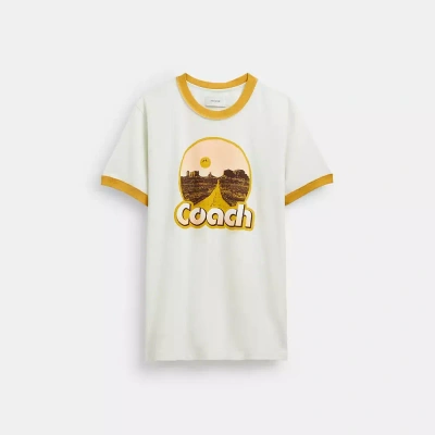 Coach Roadside Ringer T Shirt In White