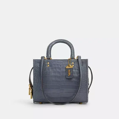 Coach Rogue Bag 25 In Alligator In Brass/gris