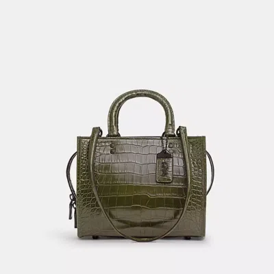 Coach Rogue Bag 25 In Alligator In Pewter/olive