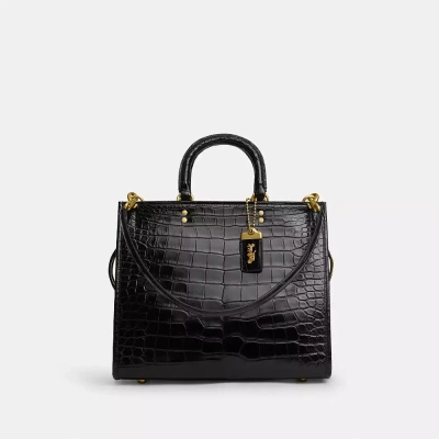 Coach Rogue Bag In Alligator In Black