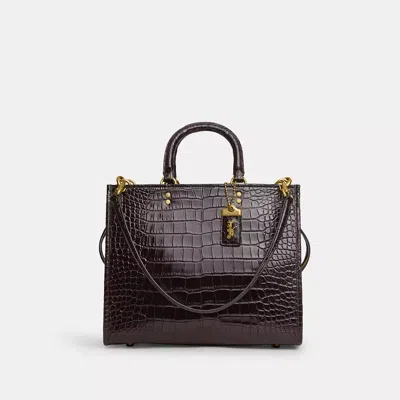 Coach Rogue Bag In Alligator In Brass/oxblood