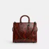 Coach Rogue Bag In Snakeskin In Pewter/orange