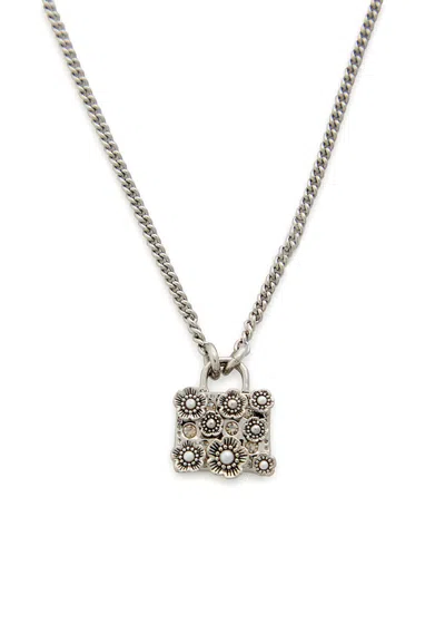 Coach Rogue Bag Necklace In Silver