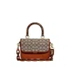 Coach Rogue Top Handle In Signature Jacquard With Snakeskin Detail