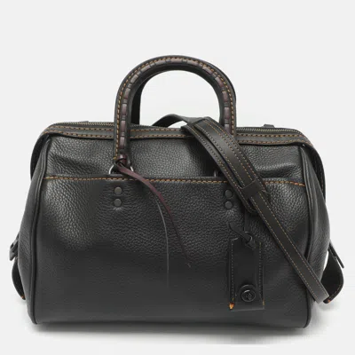 Pre-owned Coach Rogue Whipstitch Black Leather Satchel