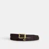 Coach Roller Buckle Cut To Size Reversible Belt In Signature Canvas With Charm, 18 Mm In Brown