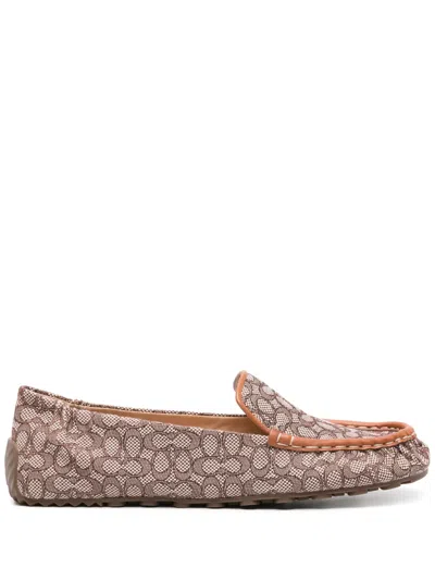 Coach Ronnie Monogram-jacquard Loafers In Brown
