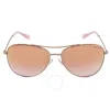 Coach Gradient Metal Aviator Sunglasses In Pink/rose Gold Tone/gold Tone